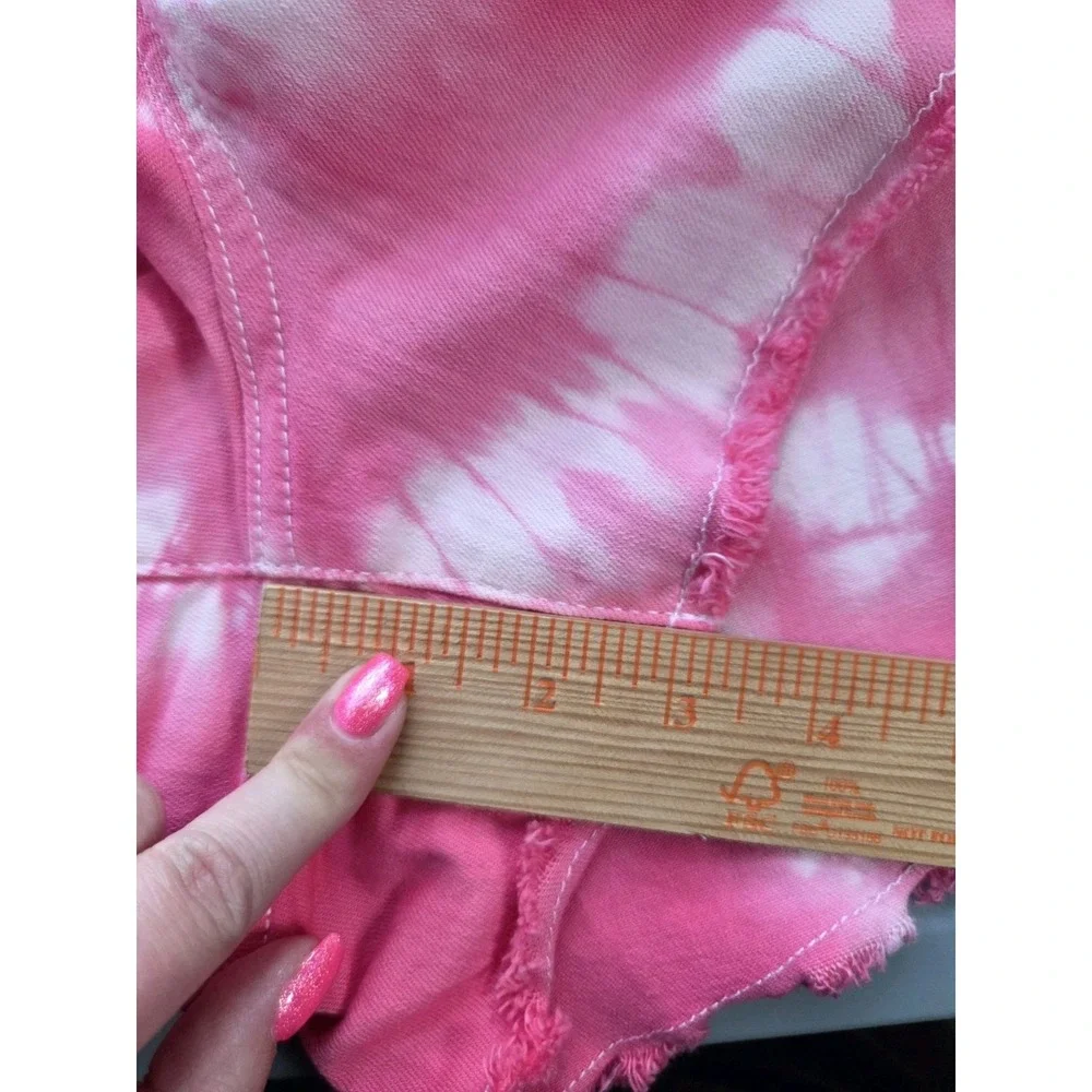 Torrid Pink‎ Tie Dye Mid Rise Denim Shorts Plus Size 24 Cut Off Stretch NWT